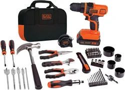 DLA BLACK+DECKER 20 V Maks. wiertarka i zestaw narzędzi domowych, 68 elementów (LDX120PK)