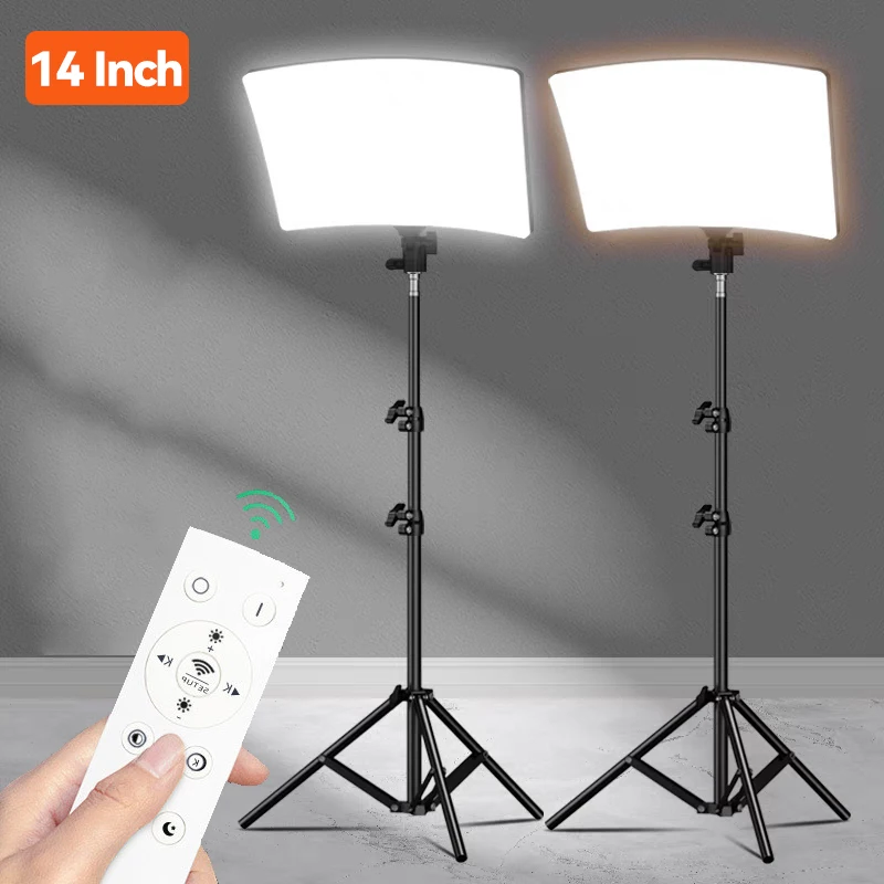 

80W LED Photo Studio Kits 2700k-5700k Video Fill Lamp Light Panel Photography Lighting With Tripod For Live Stream Tiktok