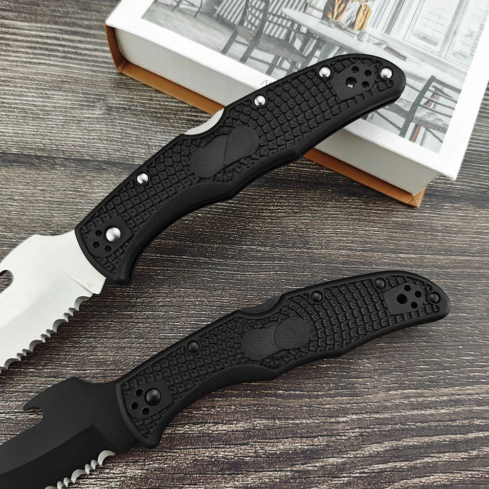 C-12S Tactical Folding Knife D2 Steel Blade Nylon Fibre Handle Camping Survival Hunting Multi-purpose Pocket Knife EDC Tools