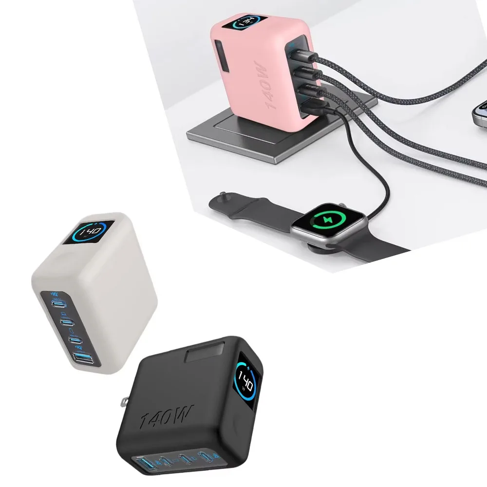 Silicone Sleeve for Anker Zolo 140W Charger Dust Protection Case Gray Black Pink