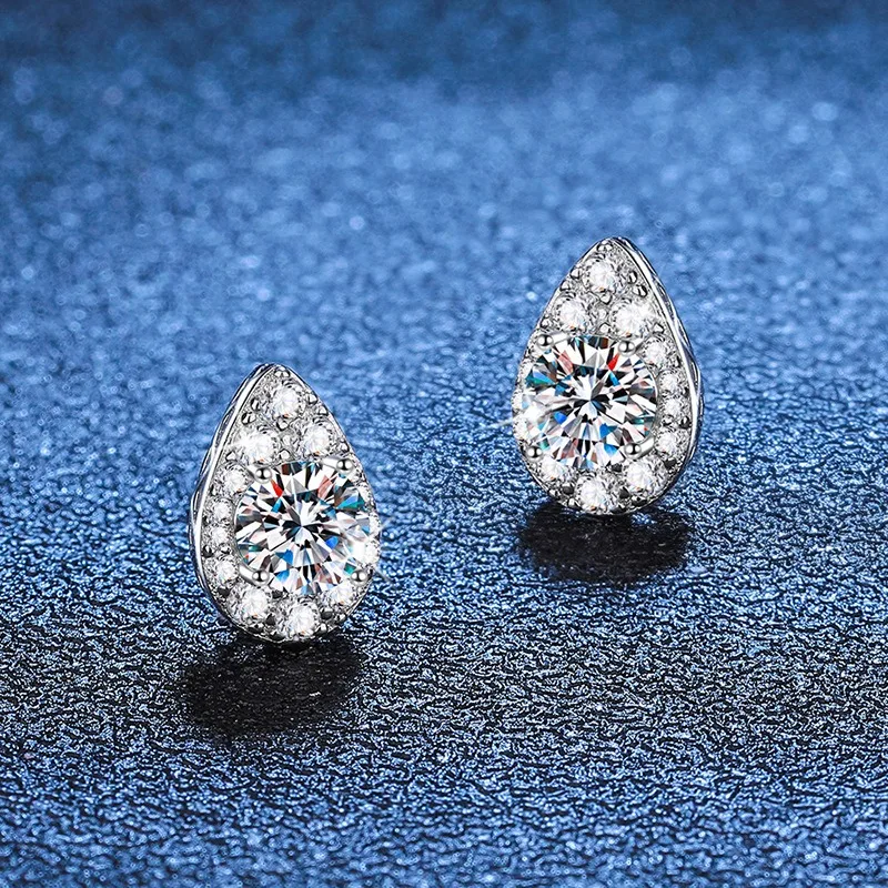 

Серьги-капли из стерлингового серебра 925 пробы, 1 карат D, цвет, муассанит, роскошные серьги-гвоздики в корейском стиле для женщин
