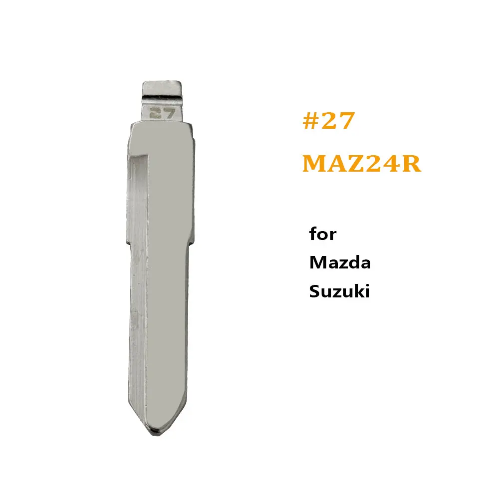 

10pcs 27# MAZ24R Metal Uncut Blank Flip Remote Key Blade for Mazda M3 M5 M6 Key Blade for Keydiy KD Xhorse VVDI JMD