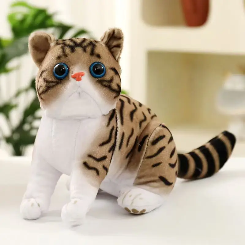 26 cm Neue Simulation Gestreifte Katze Puppe Gefüllte Plüsch Spielzeug Cartoon Anime Nette Kissen Kissen Kissen kinder Geburtstag Geschenk Spaß puppe