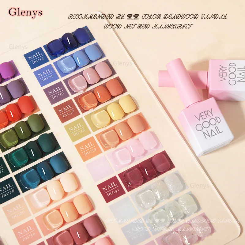 Juego de esmaltes en gel para uñas, barniz artístico con tarjeta de color, botellas diferentes, juego completo de aprendizaje, 15ML, 44 colores