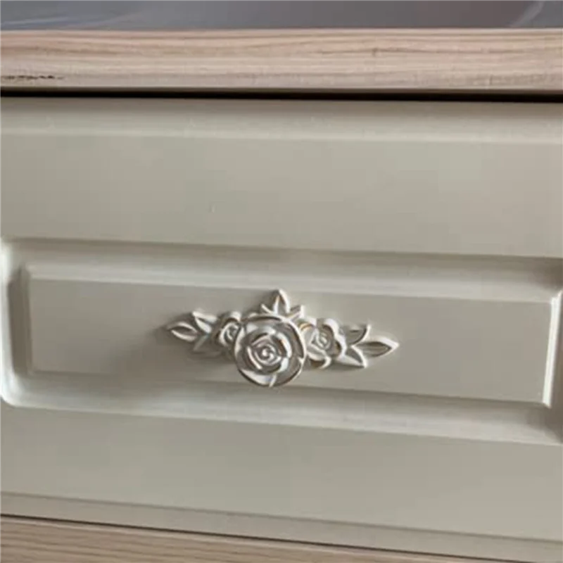 Promotion!8 Pcs Euro Roses Cabinet Knobs With Backplate, Flower Drawer Pull Handles For Dresser Vanity Nightstand Cupboard