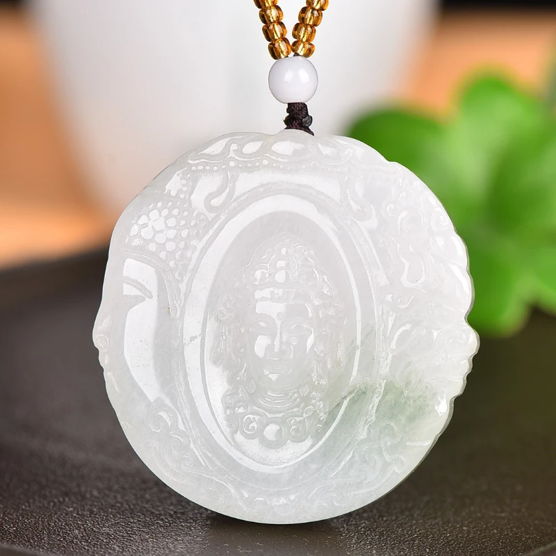 Tianshan Cui Yuanbao Pixiu Maitreya Buddha Gong Landscape Pendant Lucky Auspicious Dragon Pendant Men's and Women's Jade Pendant