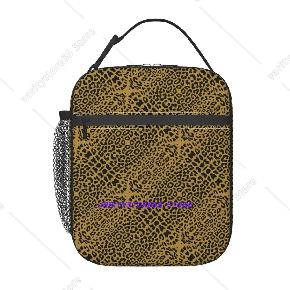 Custom Leopard Fur With Ethnic Ornaments Lunch Bag Men Women Cooler Thermal Insulated Lunch Boxes for Kids School