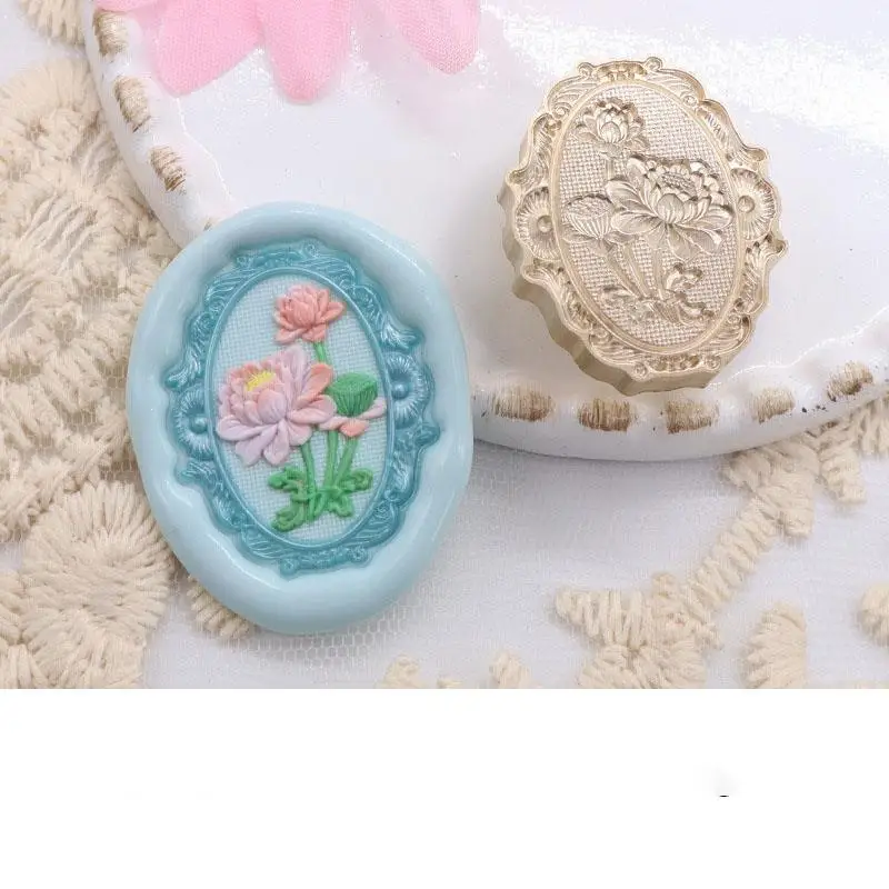 3D Relief Lacquer Seal Head Floral Plants Sealing Wax Stamp Heads Carve Rose Tulip DIY Scrapbook Envelope Invitation Sealing