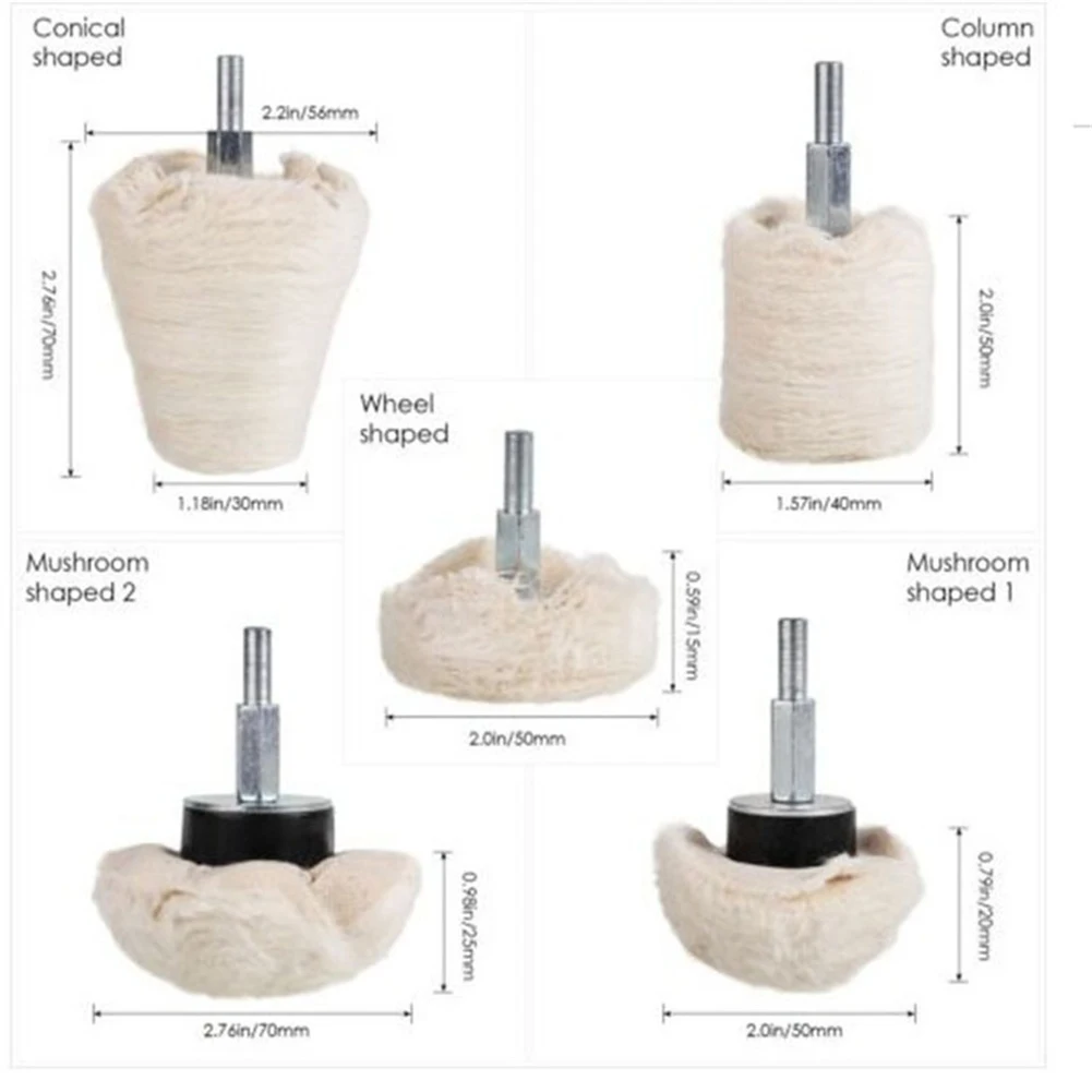 Almohadillas pulidoras de aleación de aluminio para coche, Kit de perforación de rueda de fregona de acero inoxidable, accesorios de herramientas de jardín para el hogar, 7 piezas