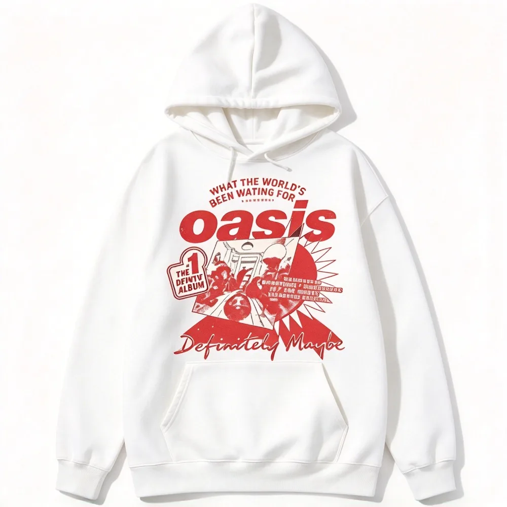 2026 New Oasis Definitely Maybe Hoodie Rock Band Album Poster Graphic Print Unisex Retro Streetwear Sweatshirt  Tops