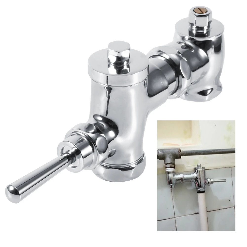 G1in Retractable Urinal Flush Valve Hand Pressing Type Flushing Valve for Toilet Bathroom