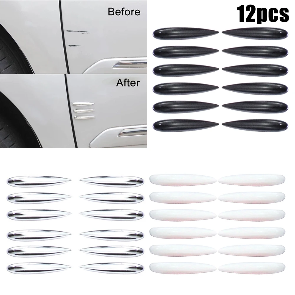 12PCS Car Protector Anti-scratch Door Edge Guard Trim Strip Bumper Protection Collision Bar Protection Anti-collision Adhesive