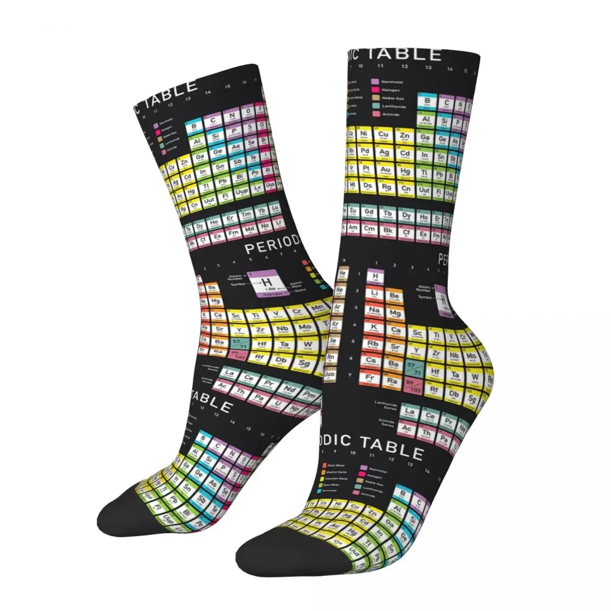 Periodic Table Detailed With Socks Harajuku Sweat Absorbing Stockings All Season Long Socks Accessories for Man's Woman's Gifts