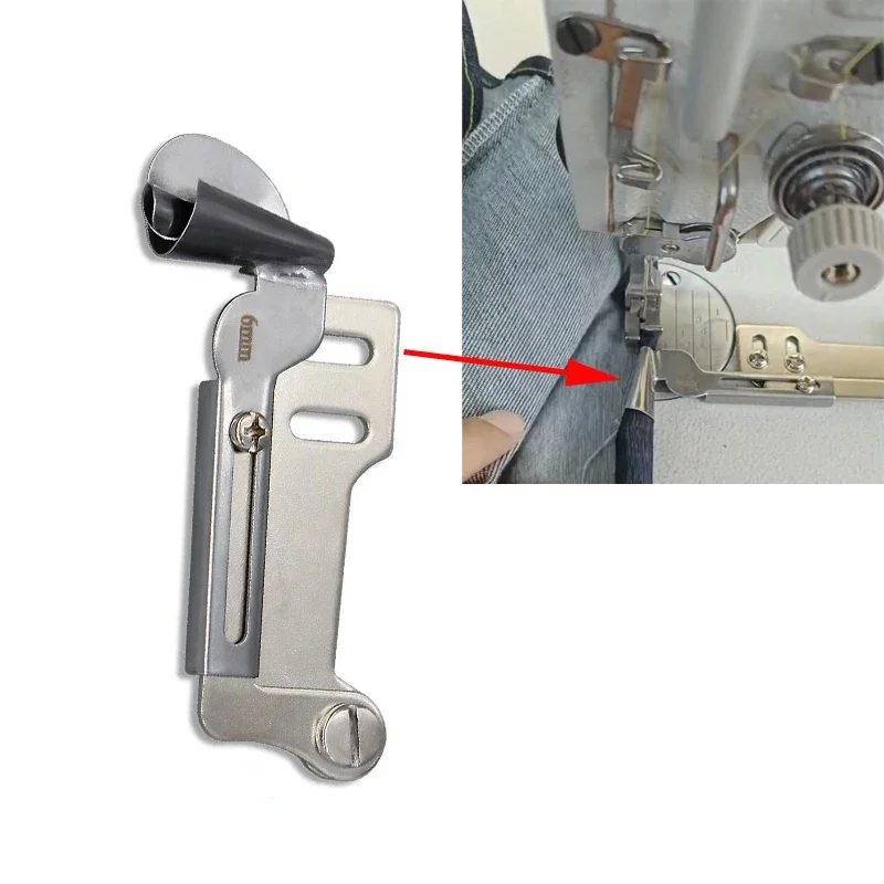 Hemmer Folder Thick Fabric Anti-roll Edge Hemmer Attachment Folder for Single Needle lockstitch Sewing Machine Hemming Device