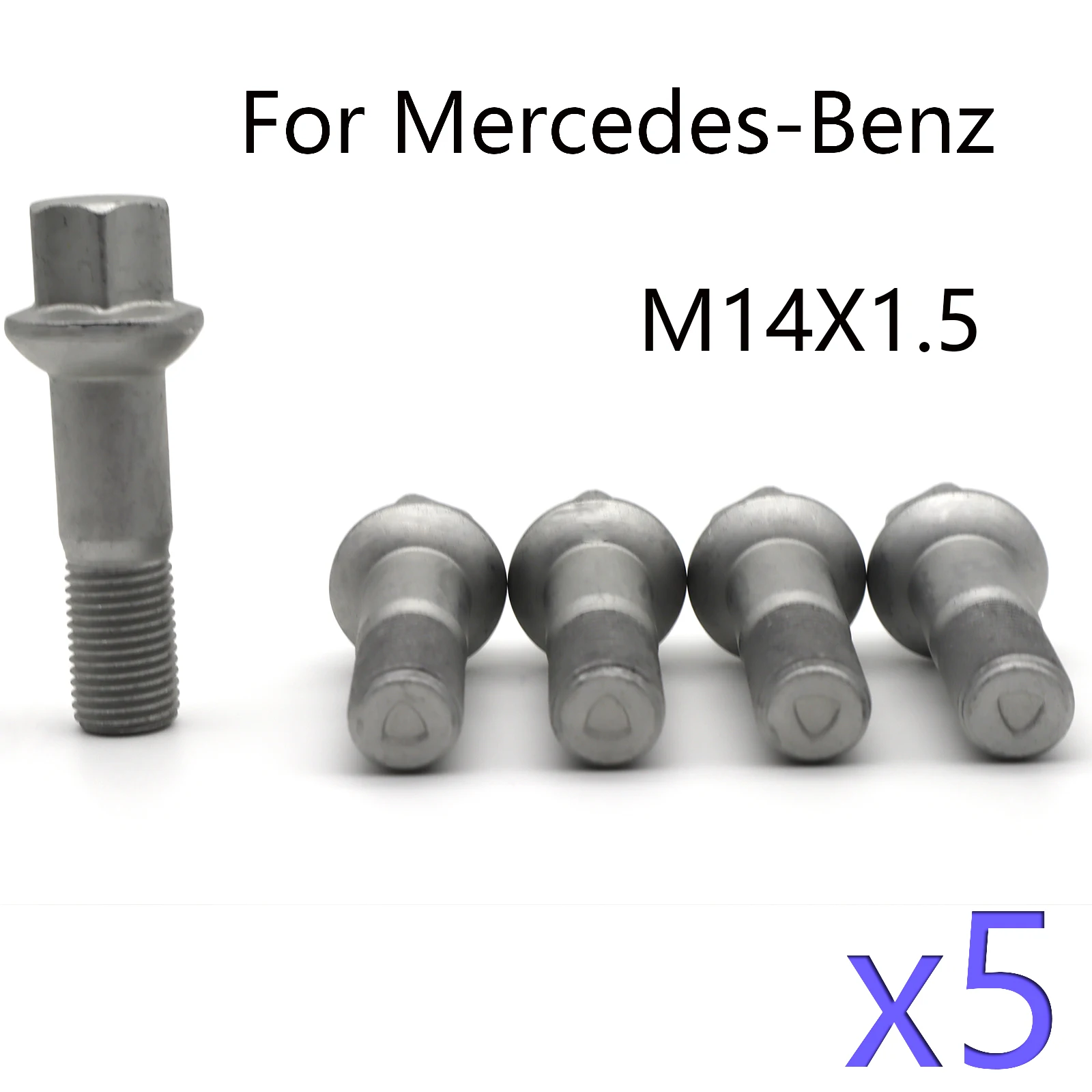 5pcs For Mercedes Benz W220 W204 W164 W251 ML550 S500 GLK350 S550 Car Wheel Lug Bolts Nuts M14 x 1.5 0009905307 Truck Tyre Parts