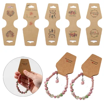 50pcs 쥬얼리 디스플레이 카드 가격 태그 목걸이 팔찌 머리띠 헤어 밴드 교수형 포장에 대 한 접이식 빈 크래프트 종이 홀더