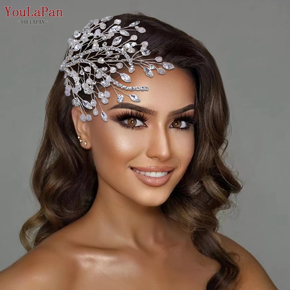 

YouLaPan Bride Rhinestone Headpiece Wedding Pearl Headband Bridesmaid Hair Ornament Women Headwear Party Hair Accessories HP587