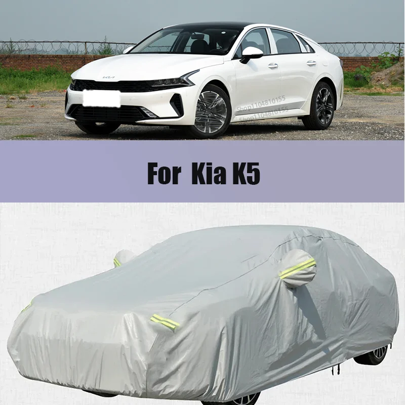 

For Kia K5 Full Car Covers Outdoor Uv Sun Protection Dust Rain Snow Protective Car Cover Auto Black Cover All Season General
