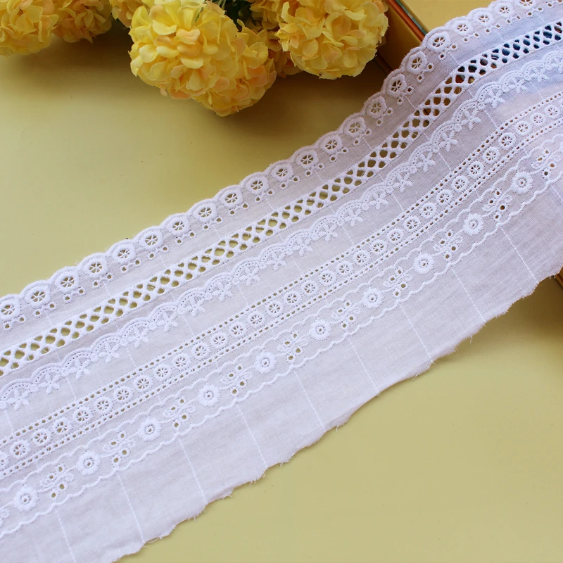 

14Yards 11cm Cotton Cloth Embroidered Lace Fabric Clothing Decoration Handmade DIY Garment Needlework Sewing Underwear H183