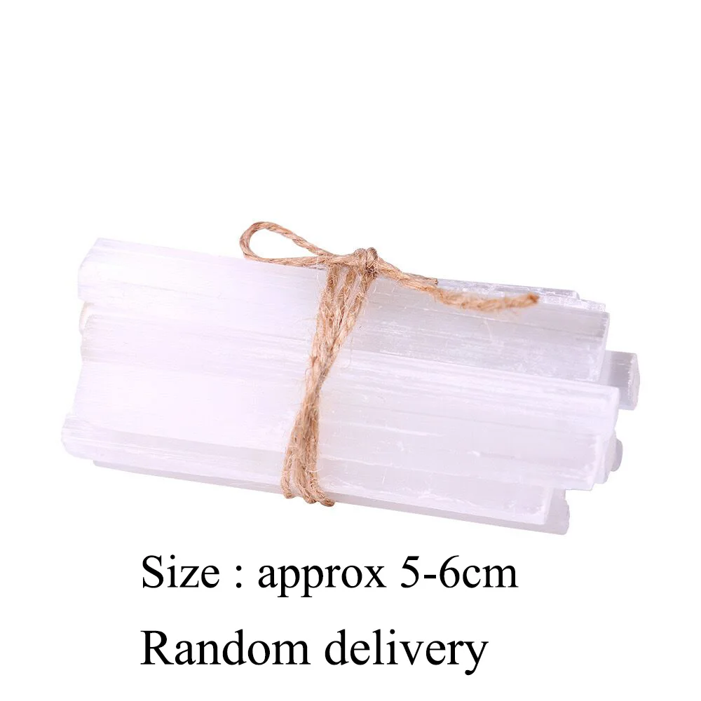 10pcs 5-6cm Natural Selenite Crystal Quartz Sticks Wand Raw Mineral White Gypsum for Positive Energy Witchcraft Altar H488