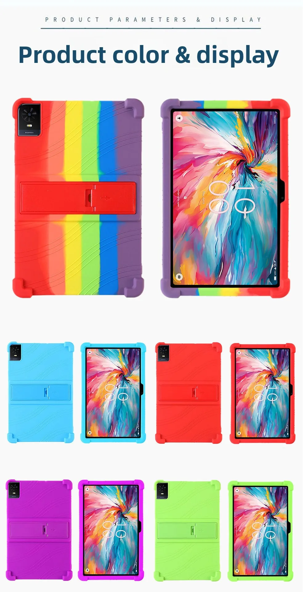 Stoßfeste TPU-Hülle für TCL Tab 10L Gen3 8193A 10.1, Weicher Stoßfänger mit Ständer, Mehrere Farben – Detail 9