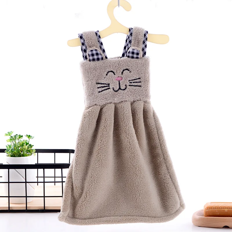 Home Hand Drying Bathroom Washable Towels Absorbent Cleaning Hanging Cloth Towel Cute Dress Shape Kitchen Towel