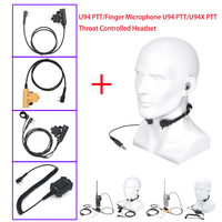 YiNiTone TK U94 PTT Button + 7.1 Throat Mic Headset Compatible with Baofeng BF-888S, UV-5R UV-32 Quansheng UV-K58/K6 UV-5RPlus