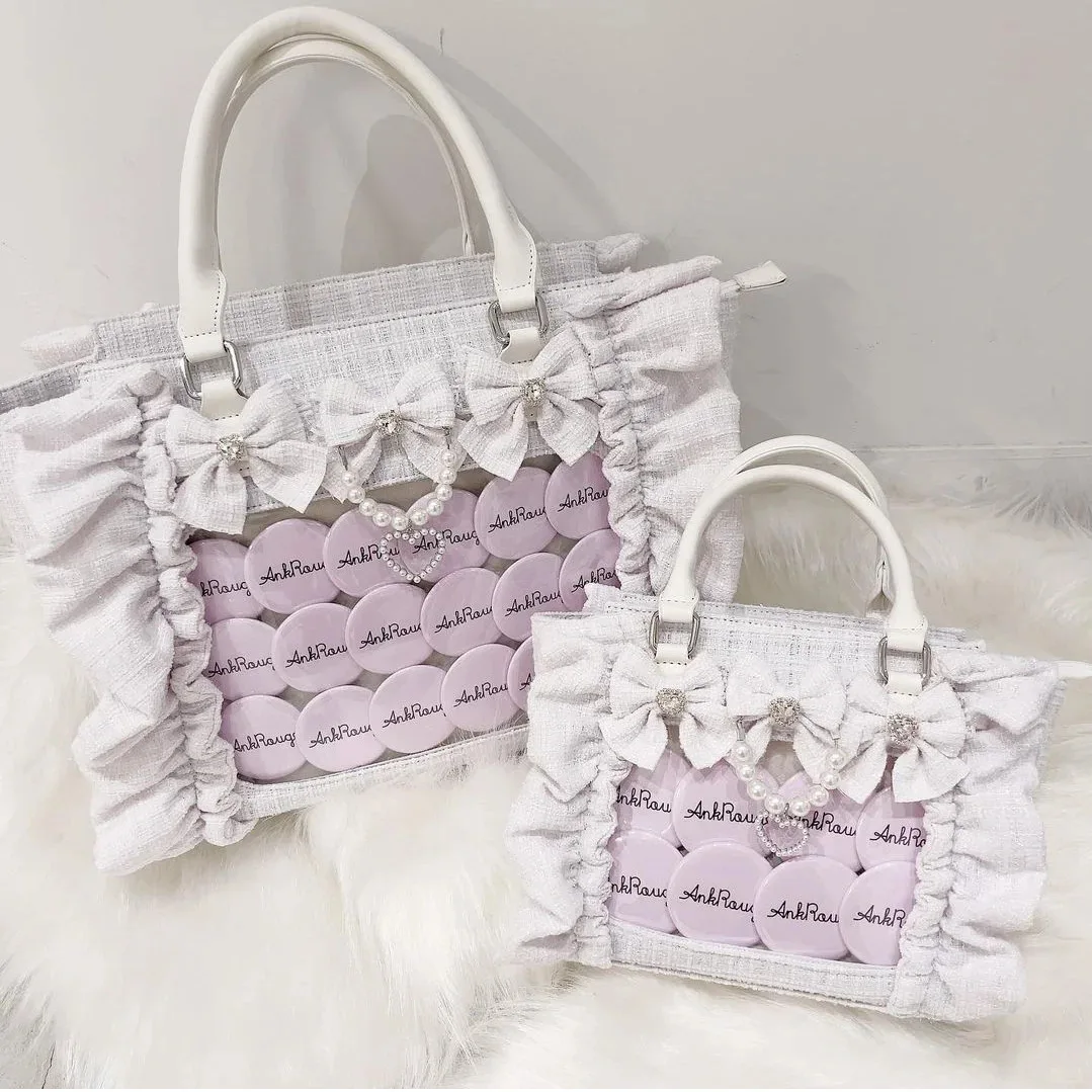 Japanese Style Pain Bag Women's Lotus Leaf Edge Fragrant Style Handbag Colledge Badge Bar Crossbody Bag Anime Itabag