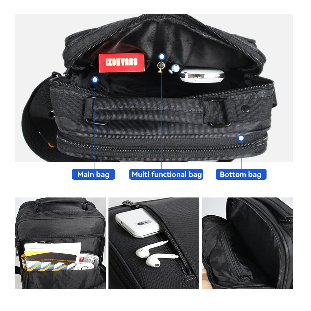 shoulder bag men Small bag Business Briefcase Large Capacity Multifunction fashion casual waterproof