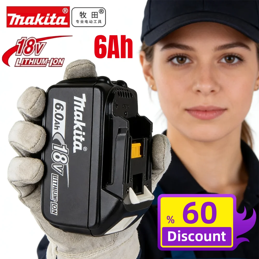 

NEW 2026 18V Makita 6Ah Makita Battery BL1840 BL1830B BL1850B BL1850 BL1860 BL1815 Replacement Lithium 3000mAh Battery