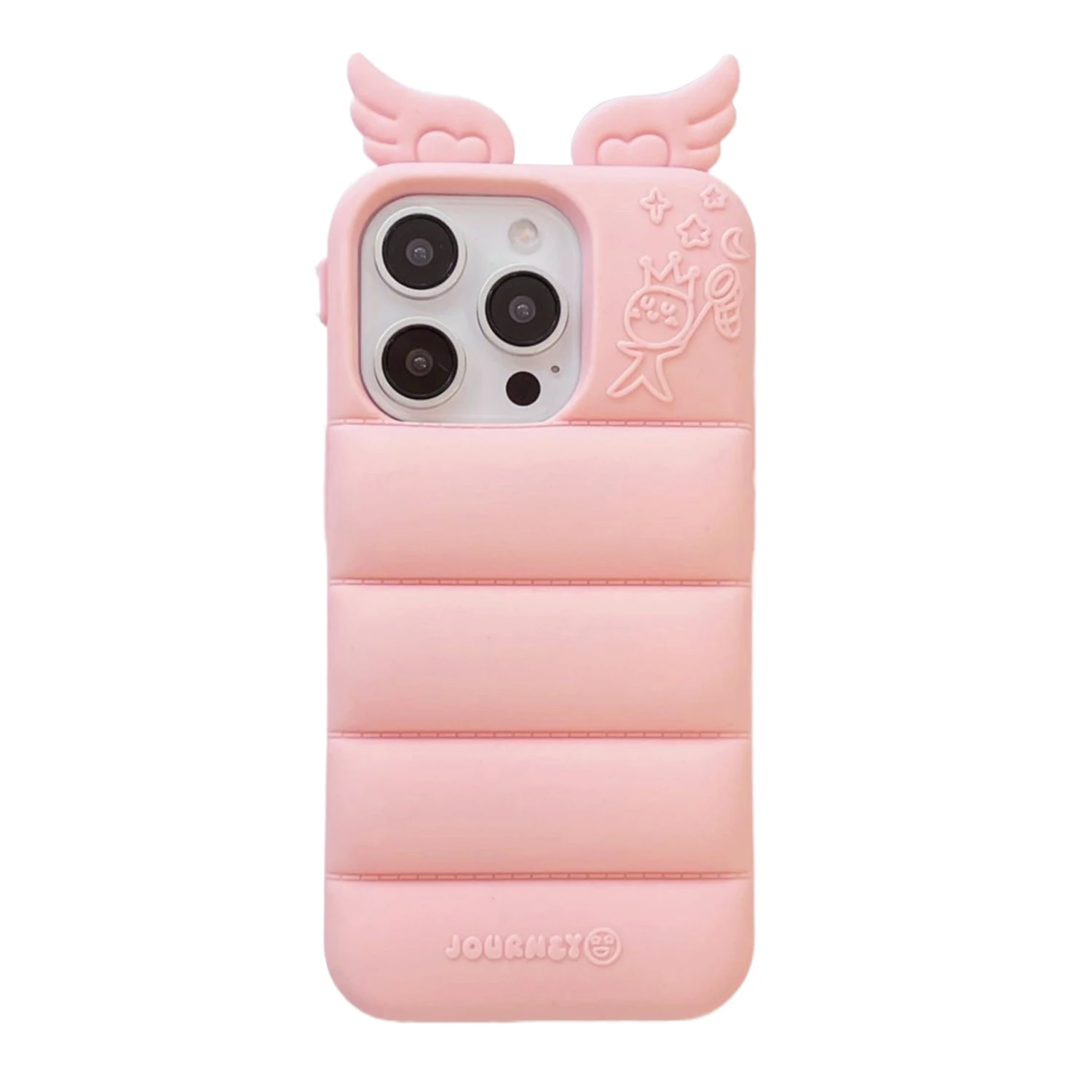 Luxury 3D Angel wings Stripe Soft Silicone Phone Case For Apple