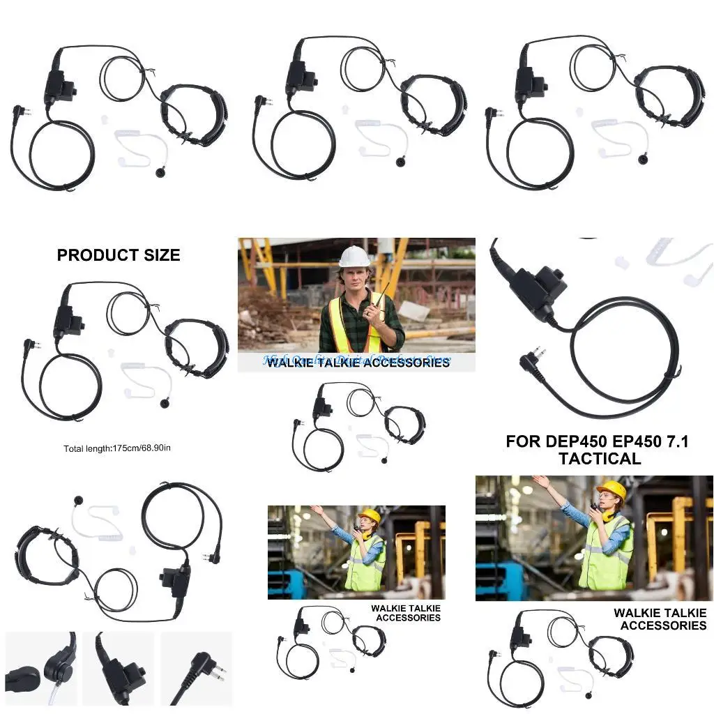 

U2JE Модернизированная воздушная трубка с вибрацией в горле, микрофонные гарнитуры, акустическая трубка, наушник для DEP450