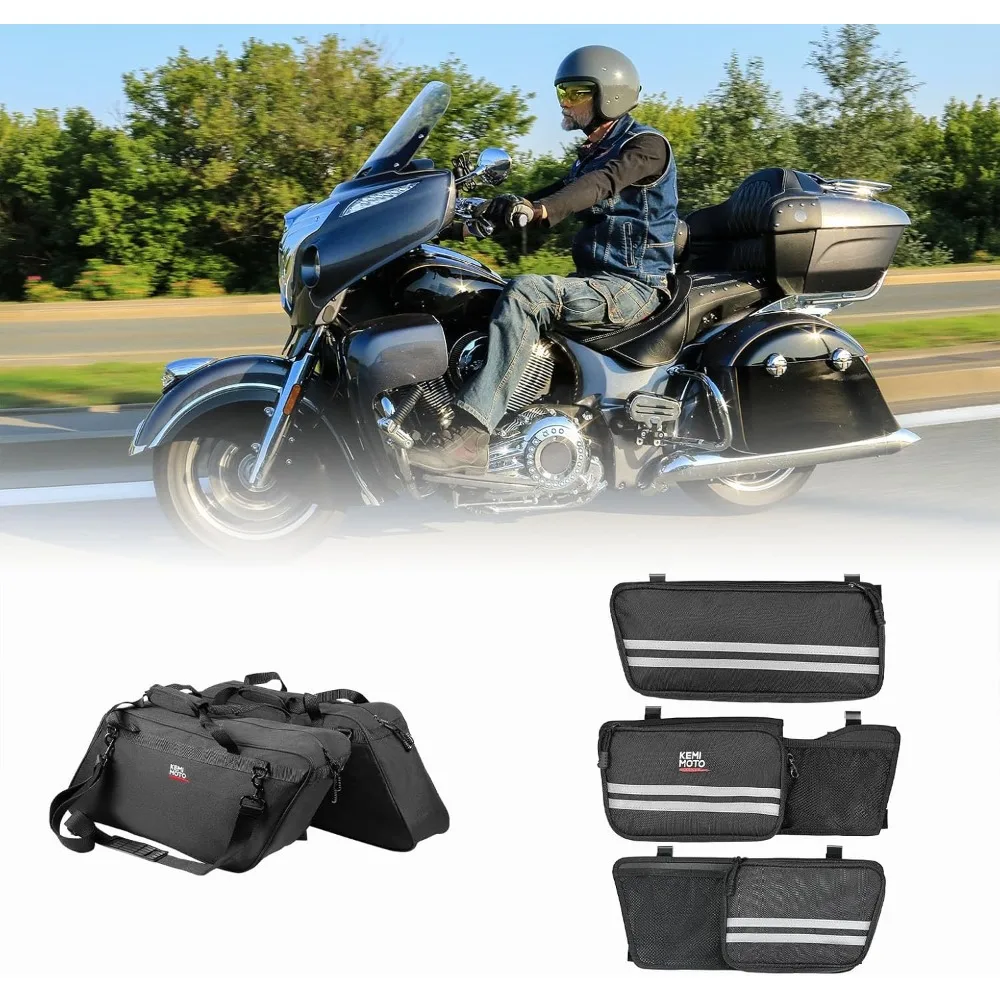 

saddlebag liners bundle with organizers with hook compatible with touring 2014-2024 for street glide electra glide road king ro