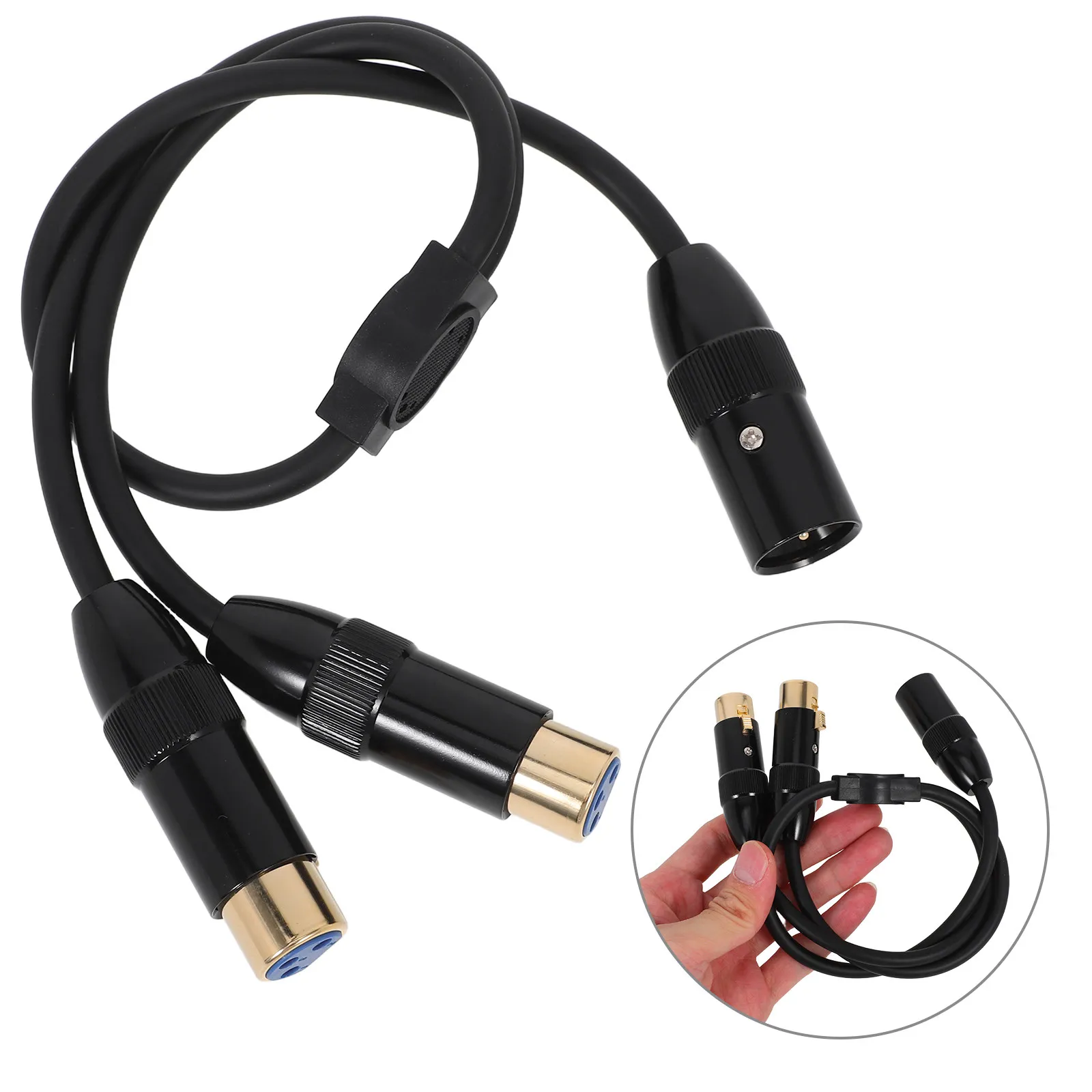 Xlr Male to Dual Female Splitter Cable 3 Pin Balanced Microphone Adapter Audio Y Splitter Cord for Mixing Console Dmx