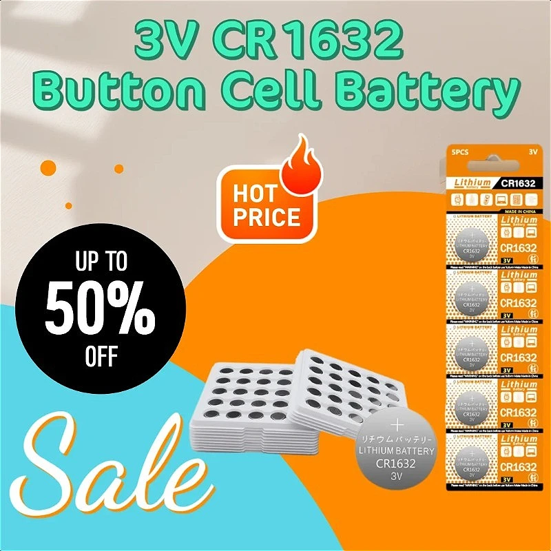 3V CR1632 Батарея таблеток для игрушек с дистанционным управлением и электронных продуктов