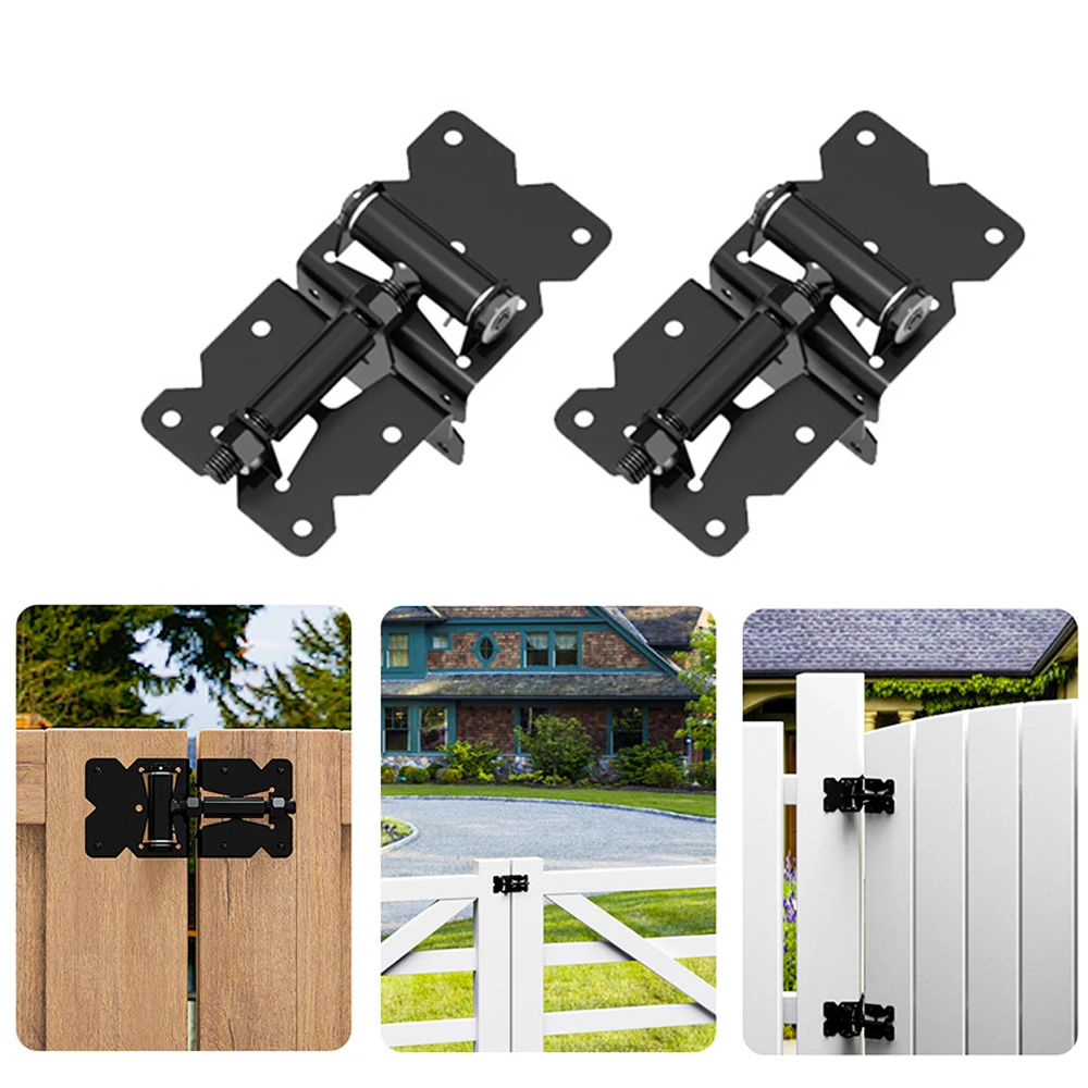 

2 Sets Self Closing Gate Hinges for Wooden Fences Heavy Duty Stainless Steel Fence Gate Closer Hinges with Screws Gate Hardware