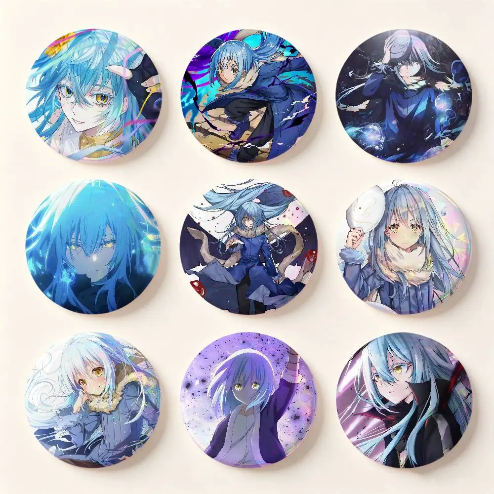 Anime T-That Time I Got R-Reincarnated As A Slime Rimuru Badges Round Pin Bag Decor Fans Collect Friends Gifts Brooch Souvenir