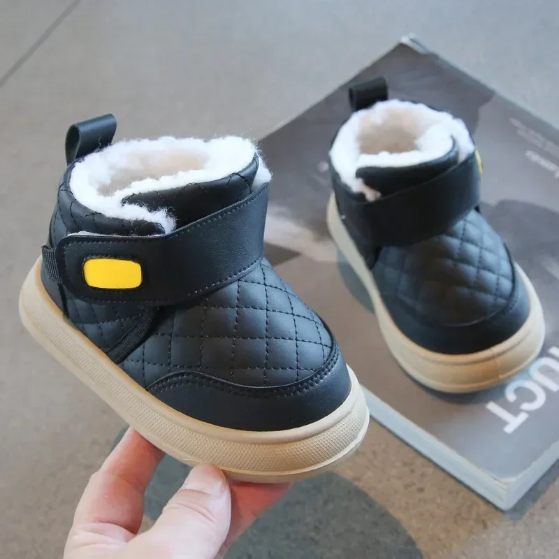 Autumn Winter Baby Girls Boys Snow Boots Children Outdoor Boots Kids Warm Plush Shoes Soft-soled Non-slip Infant Toddler Shoes