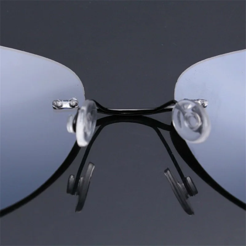 New Arrival Luxury Ultra-Light Pilot Flexible Pure Titanium Unisex Polarized Rimless Fishing Sports Sunglasses Sun-shade Eyewear