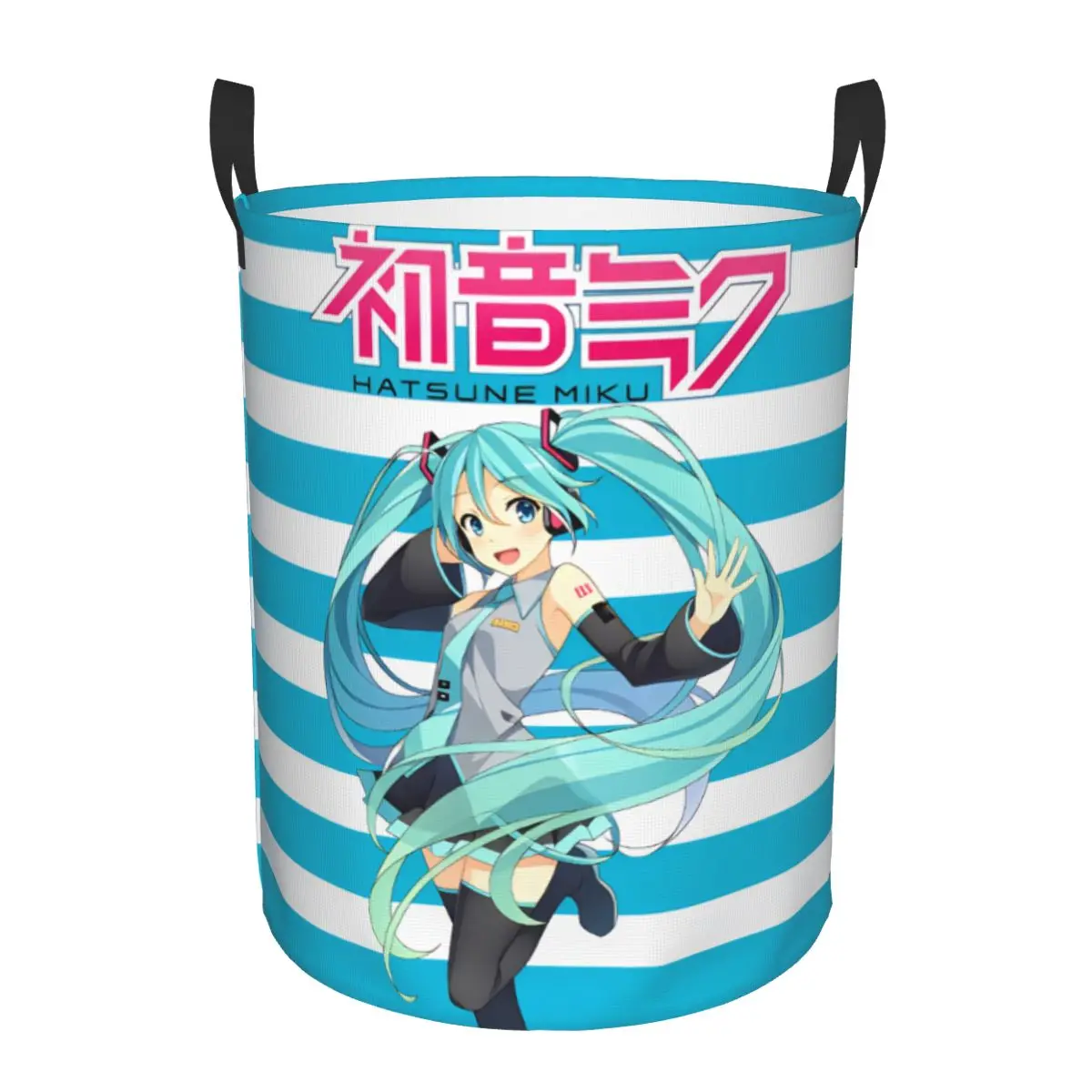 

H-Hatsune M-Miku Laundry Basket Foldable Clothes Hamper Storage Bin for Bathroom