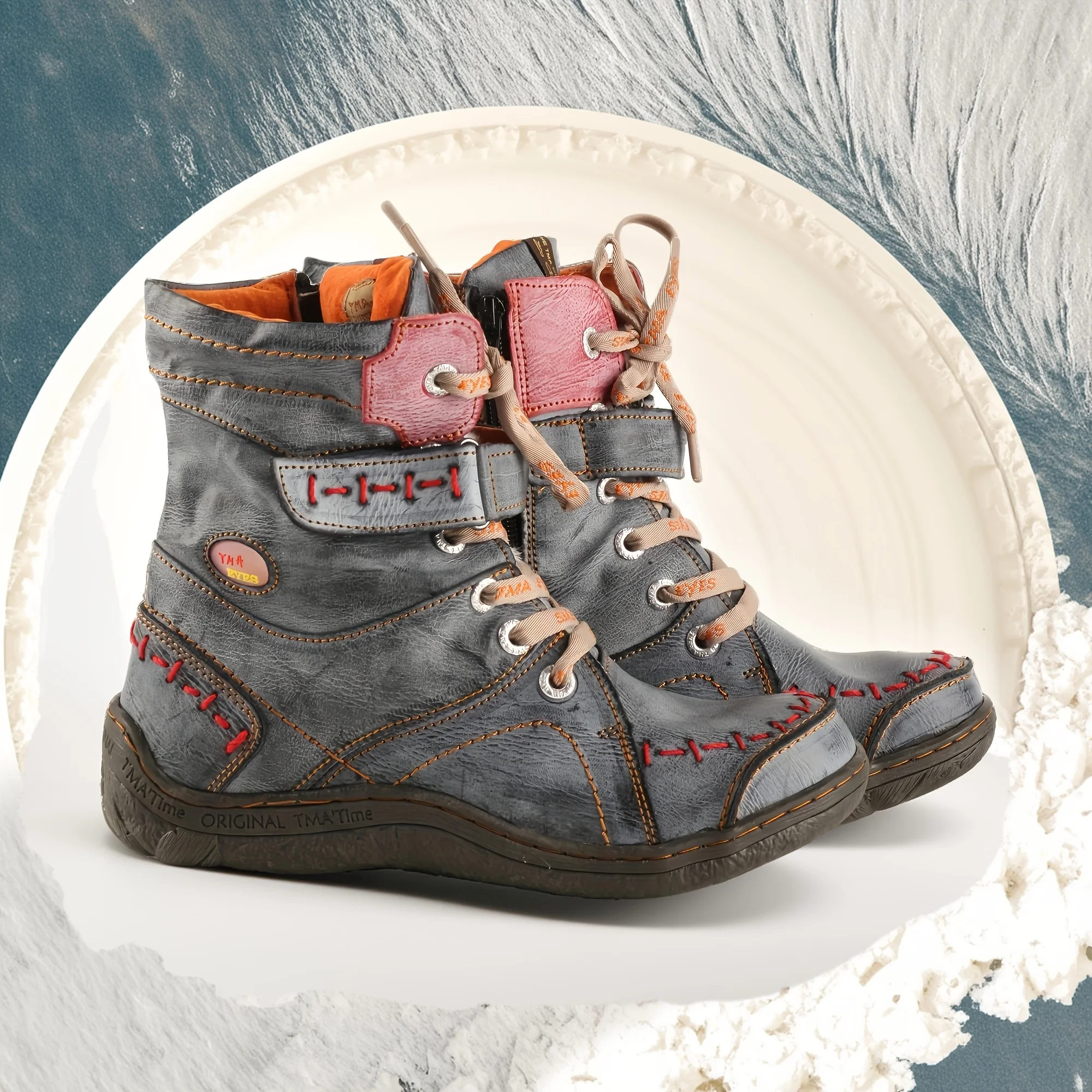 

TMA EYES осенне-зимние классические однотонные женские теплые модные короткие сапоги