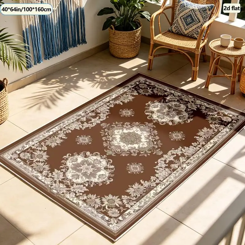 1 Piece of Classic, Elegant Floral Patterned Woven Carpet, Soft and Comfortable, Suitable for All Seasons, Lightweight and Easy to Maintain, Ideal for Living Room, Bedroom, Dining Room, Autumn and Winter Home Decor, and Room Decoration.