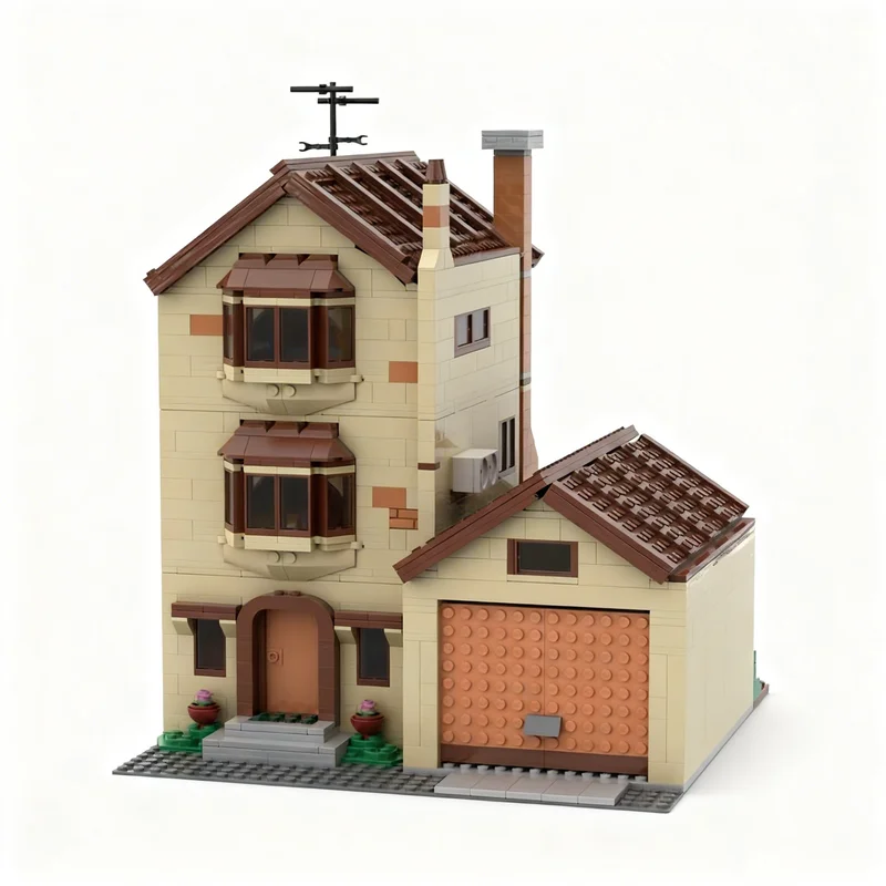 2036pcs MOC Modular Simpsons House Modular Buildings Model Toys Building Blocks Christmas Gift Construction Brick Collection