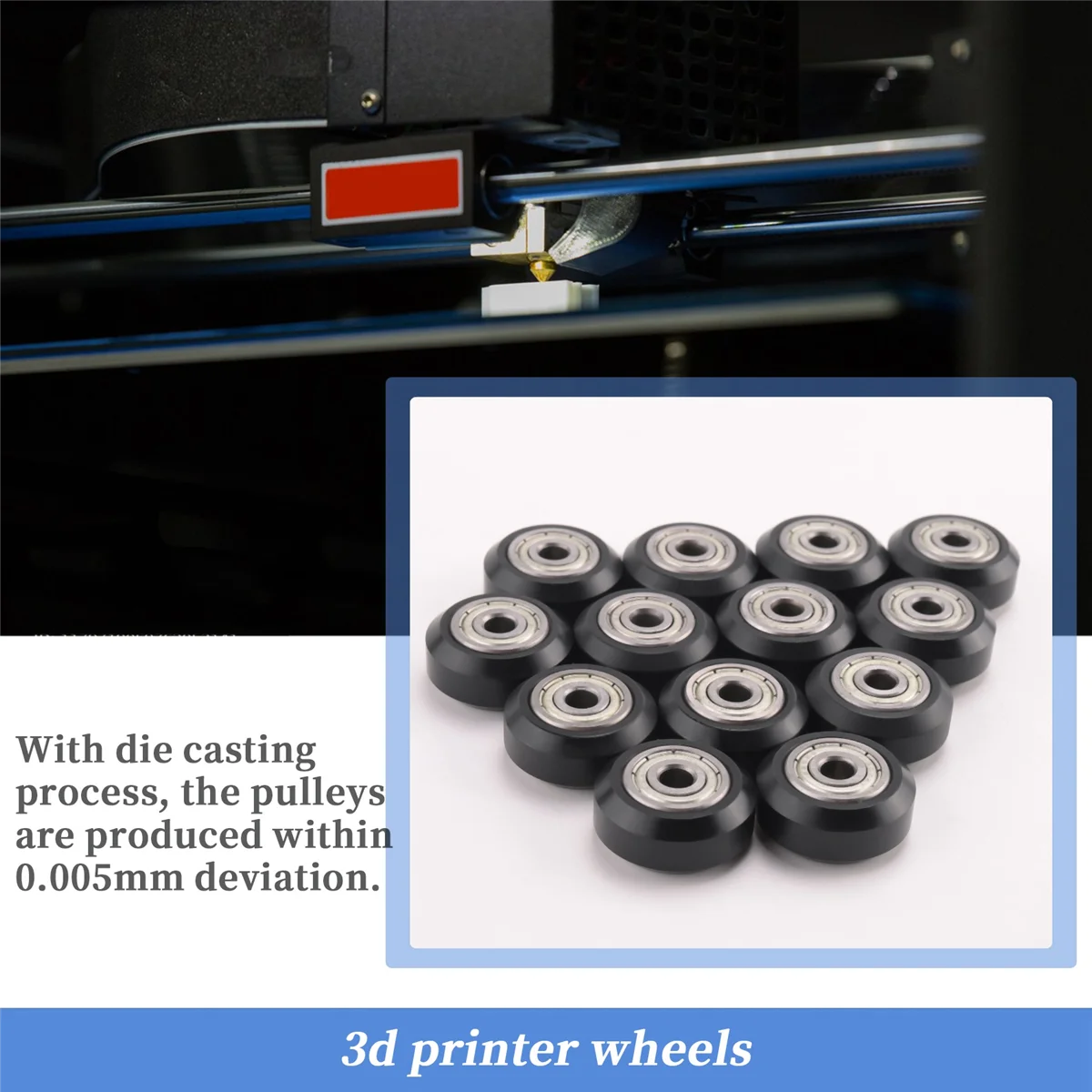 T88C [13 قطعة/الحزمة] عجلات بكرة بوم للطابعة ثلاثية الأبعاد 625Zz محمل خطي أولي عجلة مستديرة سلبي لـ CR10، 3