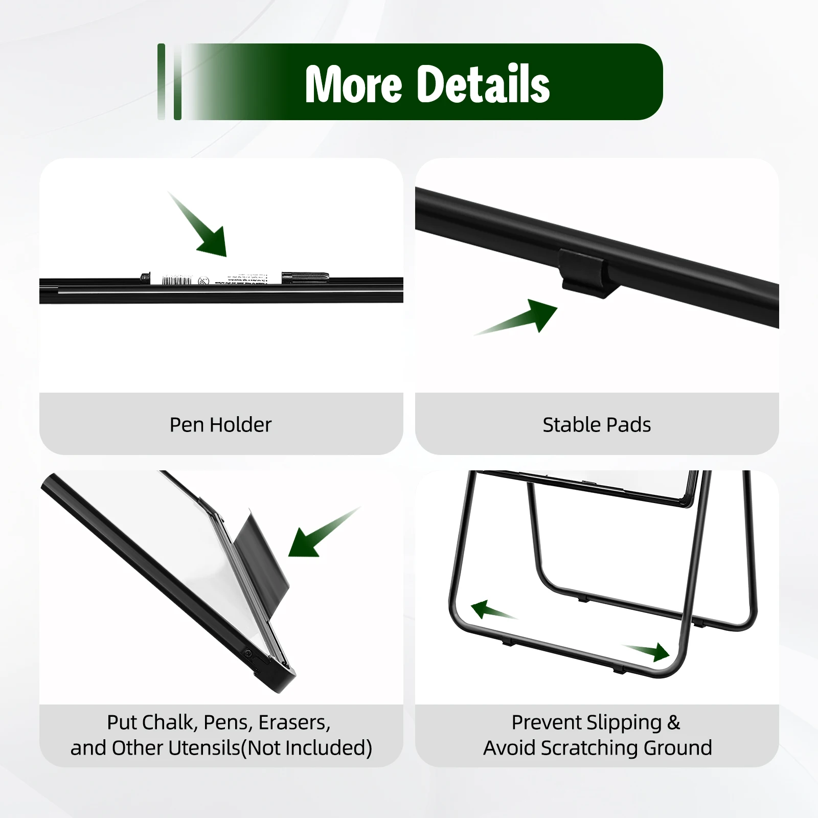 양면 건식 지우기 보드, 스탠드가 있는 36x24인치 휴대용 화이트보드 - 높이 조절 가능, 360 °   회전, 사무실, 교실용