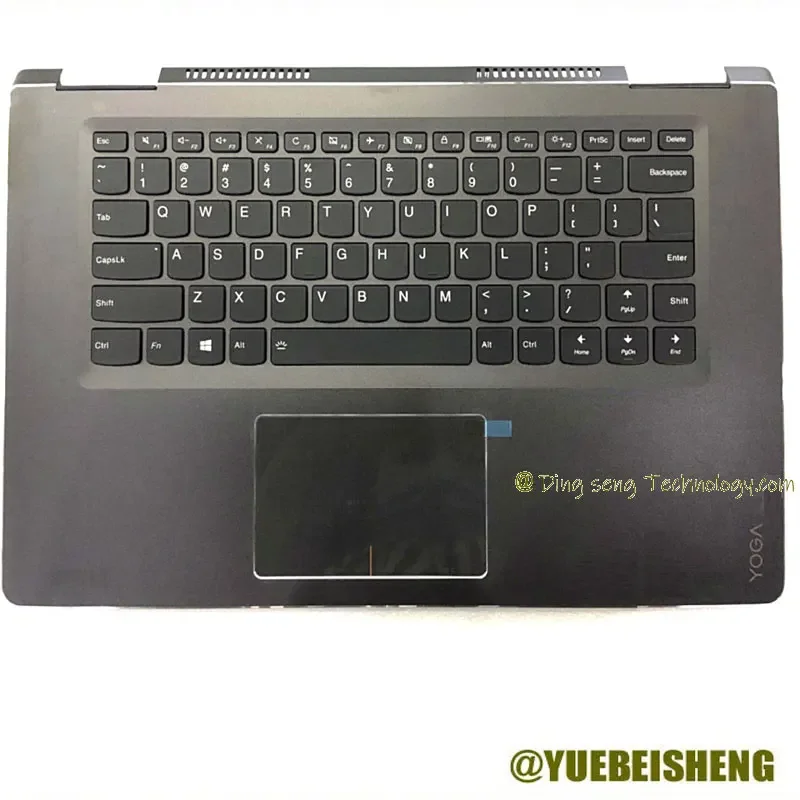 

YUEBEISHENG New for LENOVO YOGA 710-15 palmrest US keyboard Upper case cover Touchpad, Dark brown