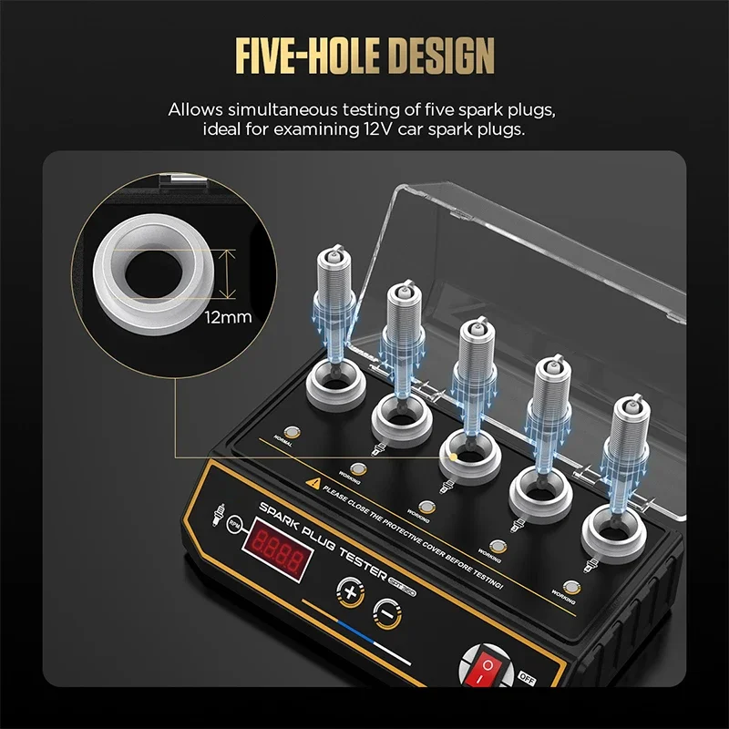 

SPT360 Newest Car Spark Plug Tester Ignition Testers 220V 110V Automotive Diagnostic Tool 5 Hole Spark Plug Analyzer