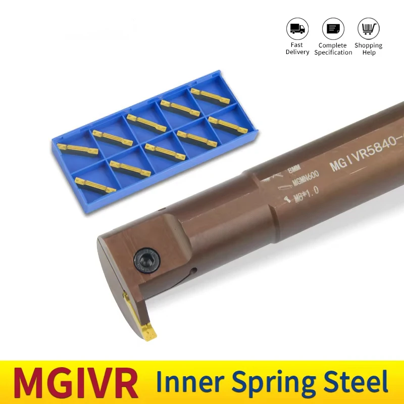 

Full Series Grooving Tool Holder MGIVR2016 MGIVR2520 MGIVR3125 Spring Steel Internal Turning Tools Plates MGMN Lathe Bar
