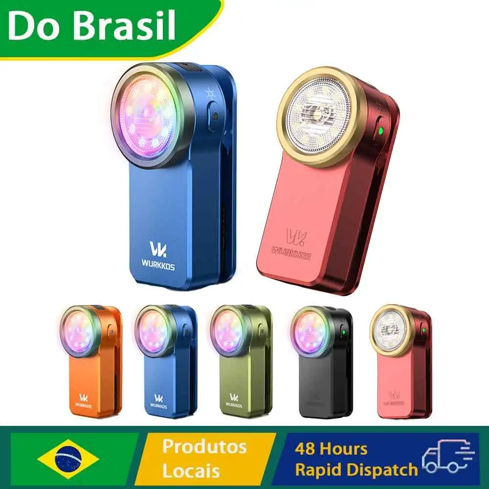 Lanterna Mini Clip Wurkkos HD03 680LM Recarregável por USB, Lanterna de Bolso Portátil RGB com Ímã