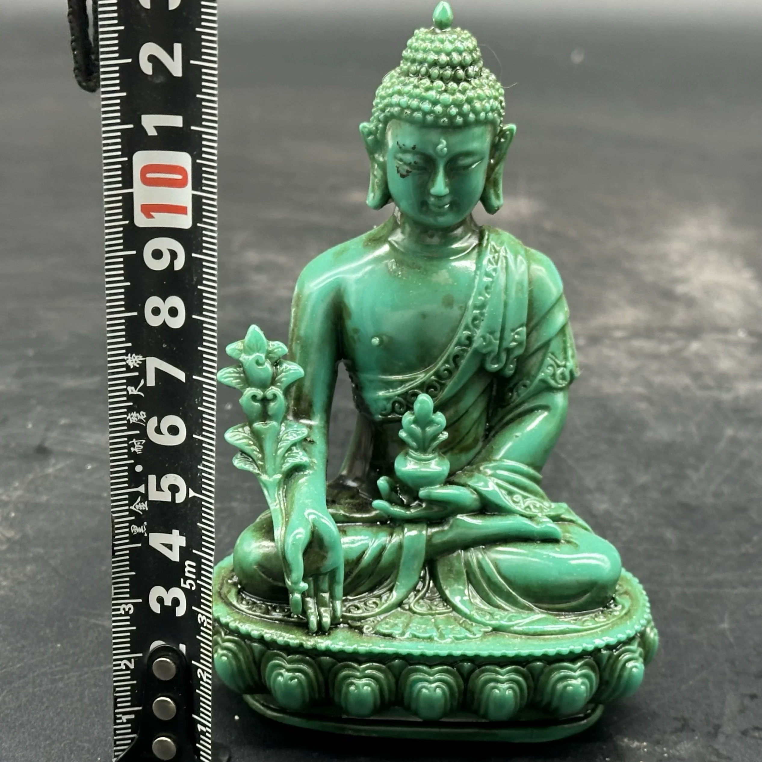 Hand Carved Imitation Turquoise Buddha Ornaments Amitabha Buddha Stone Decorations
